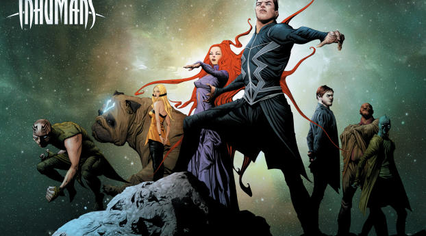 Marvel Inhumans Artwork Poster Wallpaper 640x960 Resolution