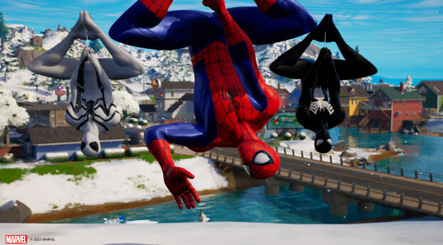 Marvel Spider Man HD Fortnite Wallpaper 1333x768 Resolution
