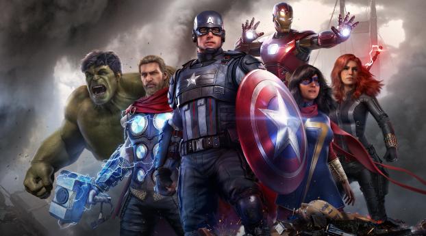 Marvels Avengers Game All Superheros Wallpaper 1080x2636 Resolution