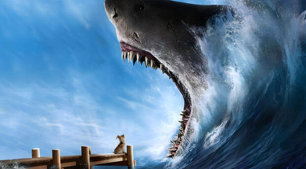 Meg 2 The Trench Movie Poster Wallpaper 1080x2460 Resolution
