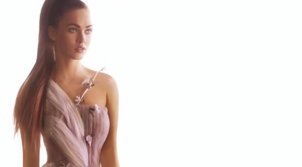 Megan Fox Sweet Purple Dress wallpapers Wallpaper 768x1024 Resolution