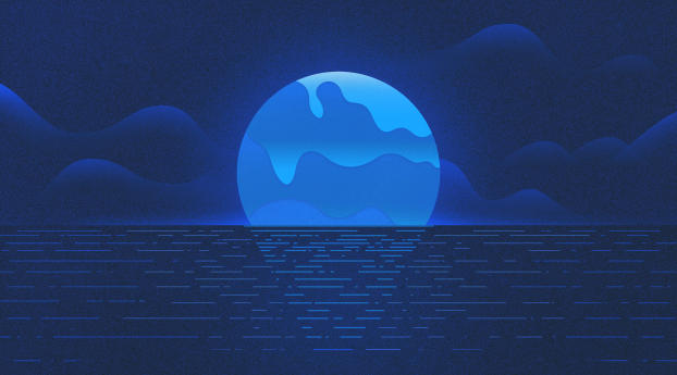 Melting July Blue Cool Ocean Sunet Wallpaper 1440x900 Resolution