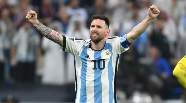 Messi FIFA World Cup 2022 Qatar Championship Celebration Wallpaper