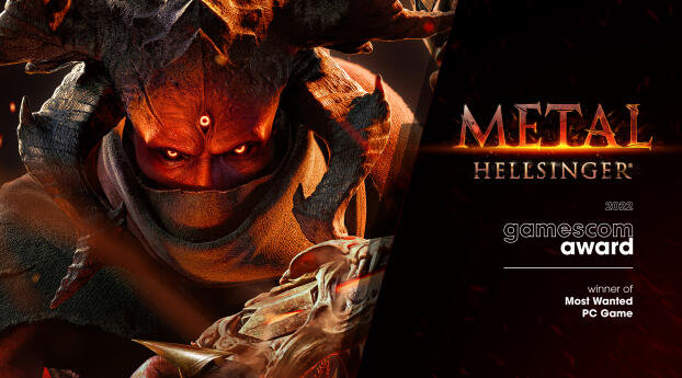 Metal Hellsinger Gamescom Poster 2022 Wallpaper 1080x224 Resolution