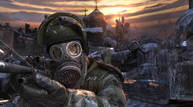 metro 2033, metro, mask Wallpaper 640x960 Resolution