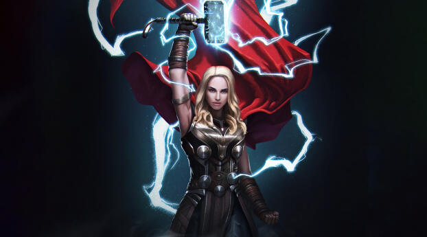 Mighty Thor Love And Thunder  Digital Art Wallpaper 1080x2310 Resolution