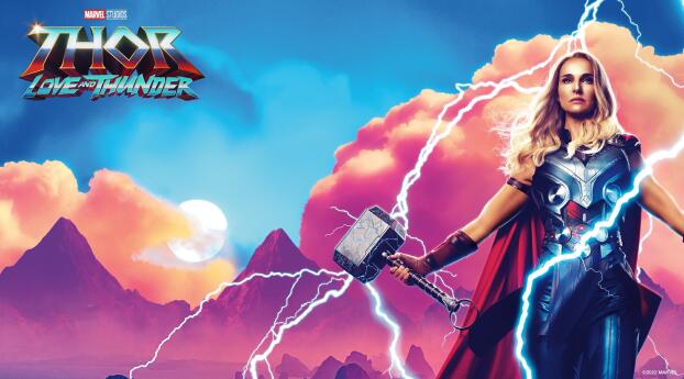 Mighty Thor Love and Thunder Poster Wallpaper 240x320 Resolution
