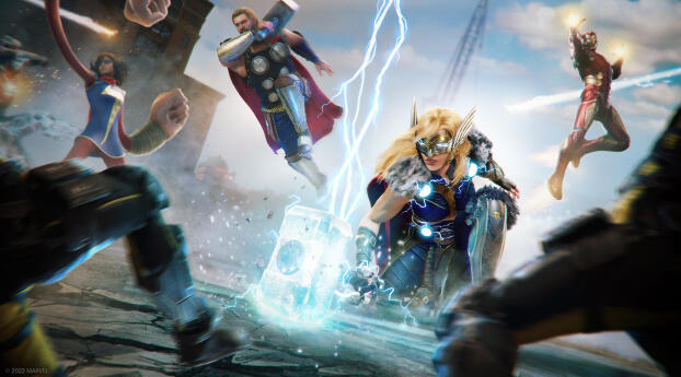Mighty Thor Marvels Avengers Game Wallpaper 2048x2732 Resolution