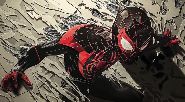 Miles Morales Digital HD Spider-Man Art 2024 Wallpaper 3840x216 Resolution
