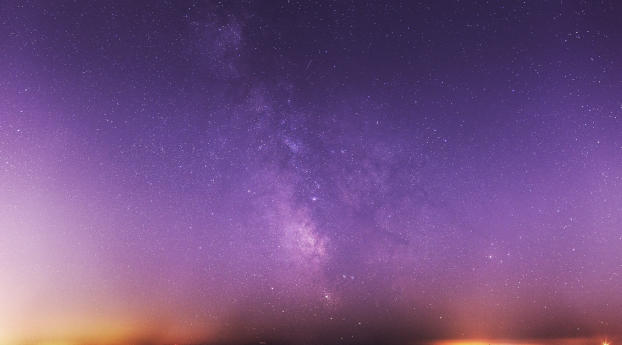 Milky Way Galaxy Purple Night Sky Wallpaper 2160x3840 Resolution
