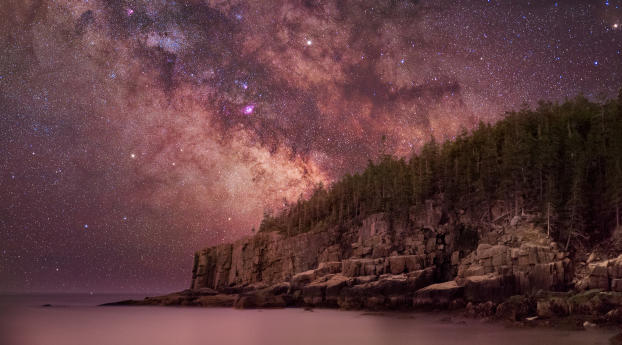 Milky Way Over Otter Cliffs Wallpaper 2880x1800 Resolution