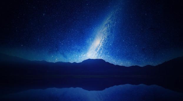 Milky Way Reflection Lake Wallpaper 720x1520 Resolution