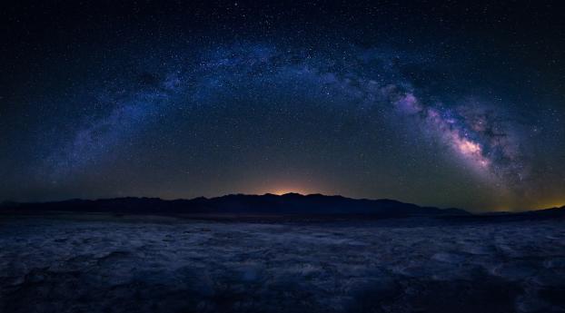 Milky Way Starry Sky Landscape Wallpaper 1440x2992 Resolution