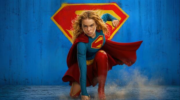 Milly Alcock 4K Actress Supergirl Pose Wallpaper