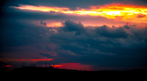 minarets, sunset, clouds Wallpaper 1280x1024 Resolution