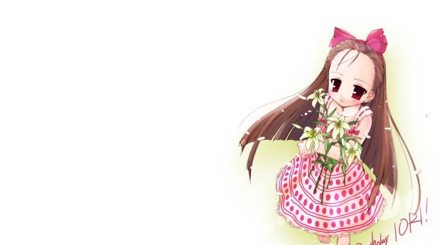 minase iori, girl, flower Wallpaper 320x568 Resolution