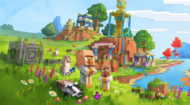 Minecraft Legends The Village Wallpaper 900x1600 Resolution