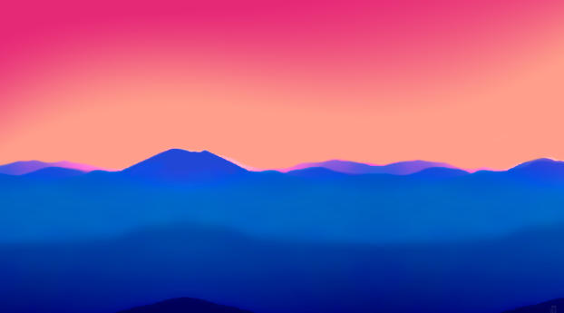 Minimal Colorful Mountains Wallpaper 1125x2436 Resolution