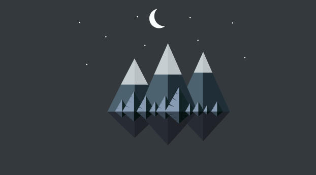 Minimal Mountains At Night Wallpaper