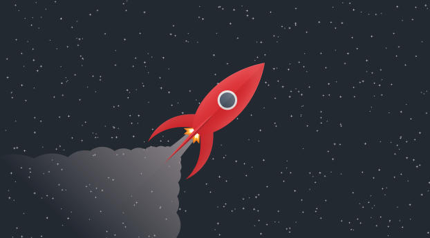 Minimal Rocket In Space Wallpaper