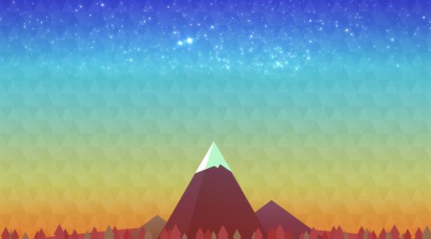 Minimalism Mountain Peak Wallpaper 480x484 Resolution