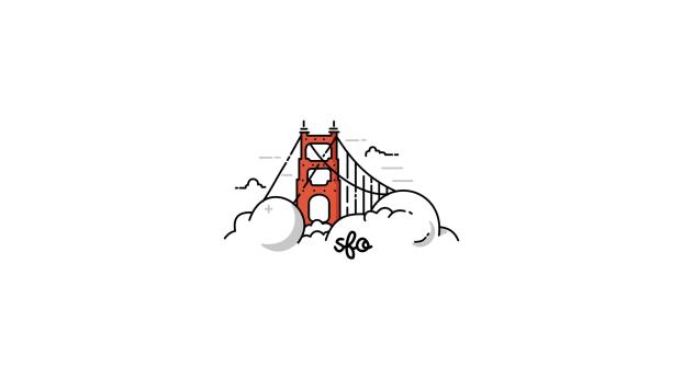 Minimalist Golden Gate Bridge Wallpaper 1280x800 Resolution