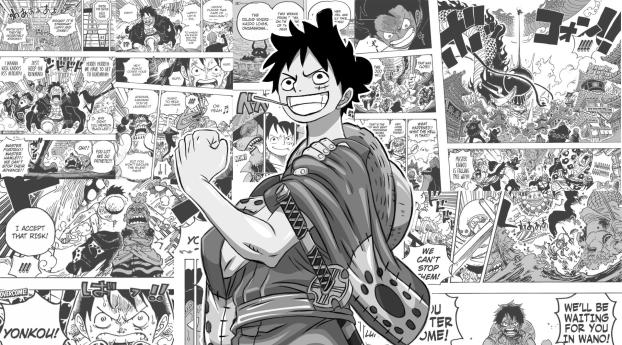 Monkey D Luffy Manga Wallpaper 2300x1000 Resolution