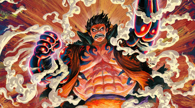 Monkey Luffy Gear Fourth Cool Art One Piece Wallpaper 1080x1920 Resolution