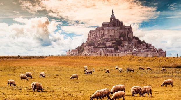 Mont-Saint-Michel in Normandy France Wallpaper 1152x864 Resolution