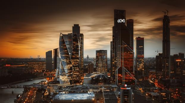 Moscow Russia Skyscrapers Wallpaper