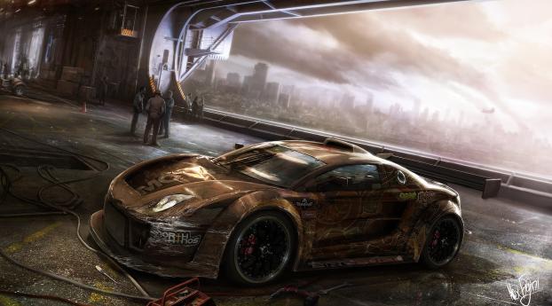 motorstorm apocalypse, car, city Wallpaper 2560x1024 Resolution
