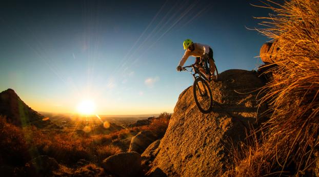 mountain bike, cyclist, man Wallpaper 2560x1600 Resolution