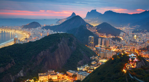 Mountain Cityscape Rio de Janeiro Wallpaper 1312x2560 Resolution