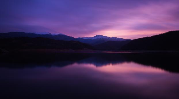 Mountain Lake Night Reflection Wallpaper