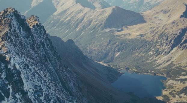 mountain, lake, valley Wallpaper 640x1136 Resolution
