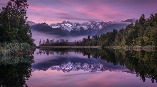 Mountain Reflection Over Lake in Dawn Wallpaper 1920x1080 Resolution