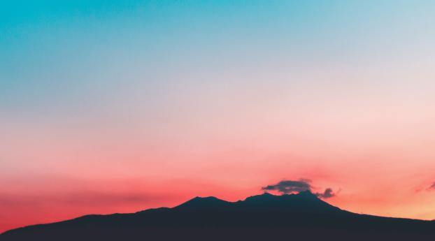 Mountains Covering Sunset Wallpaper 1080x2160 Resolution
