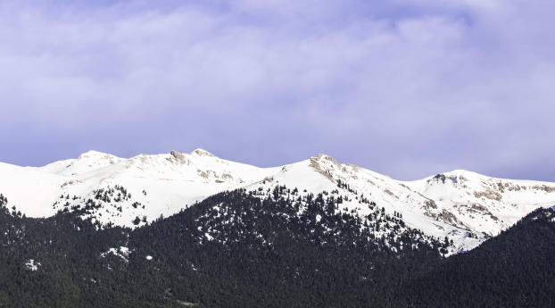 mountains, distance, snow Wallpaper 2048x1152 Resolution