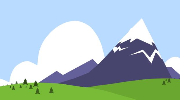 mountains, nature, paint Wallpaper 2560x1024 Resolution