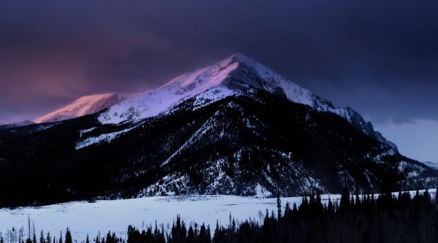 mountains, night, snow Wallpaper 1600x900 Resolution