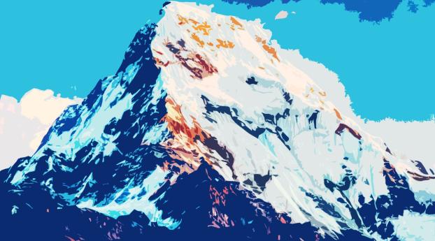 mountains, sky, pattern Wallpaper 1440x2560 Resolution
