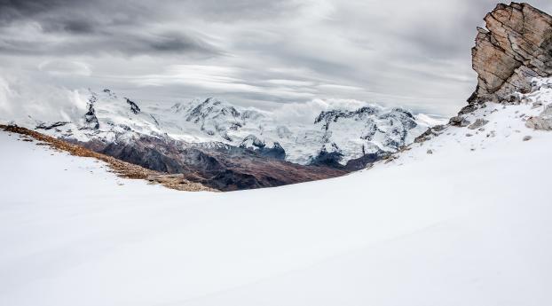 mountains, snow, high Wallpaper 2560x1440 Resolution