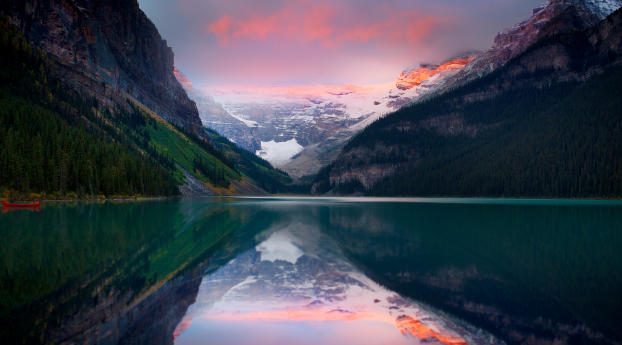 mountains, sunset, lake Wallpaper 1242x2688 Resolution