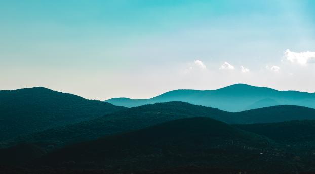 mountains, trees, sky Wallpaper 4096x2160 Resolution