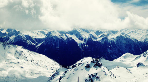 mountains, val thorens, france Wallpaper 480x800 Resolution