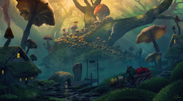 Mouse Mushroom Kingdom Wallpaper