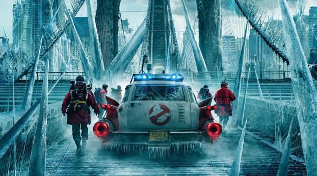 Movie Poster of Ghostbusters Frozen Empire Wallpaper 850x480 Resolution