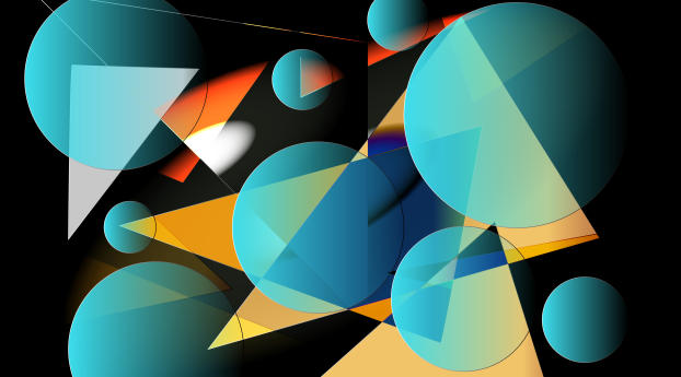 Multiple Geometry Blue Shapes Wallpaper 1336x768 Resolution