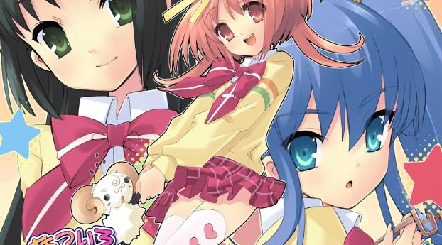 nanatsuiro drops, girls, smiling Wallpaper 360x640 Resolution