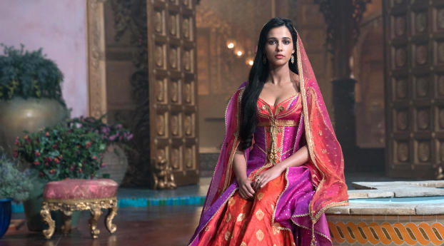Naomi Scott As Princess Jasmine in Aladdin Movie Wallpaper 1080x2280 Resolution